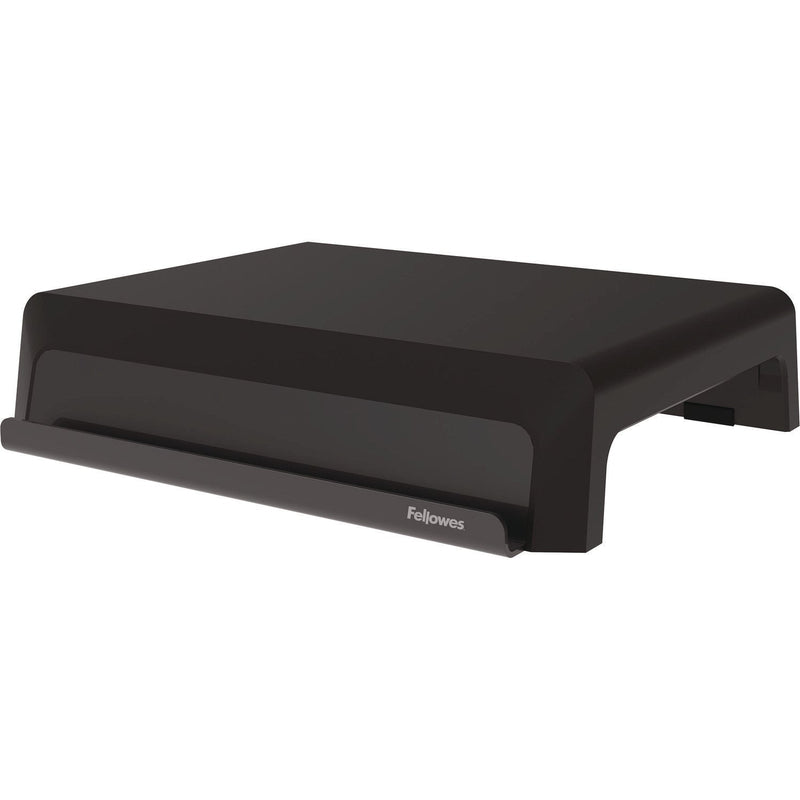 Fellowes® Breyta Monitor Stand, 13.94" x 11.97" x 3.25" to 6", Black, Supports 33 lbs (FEL100098502)