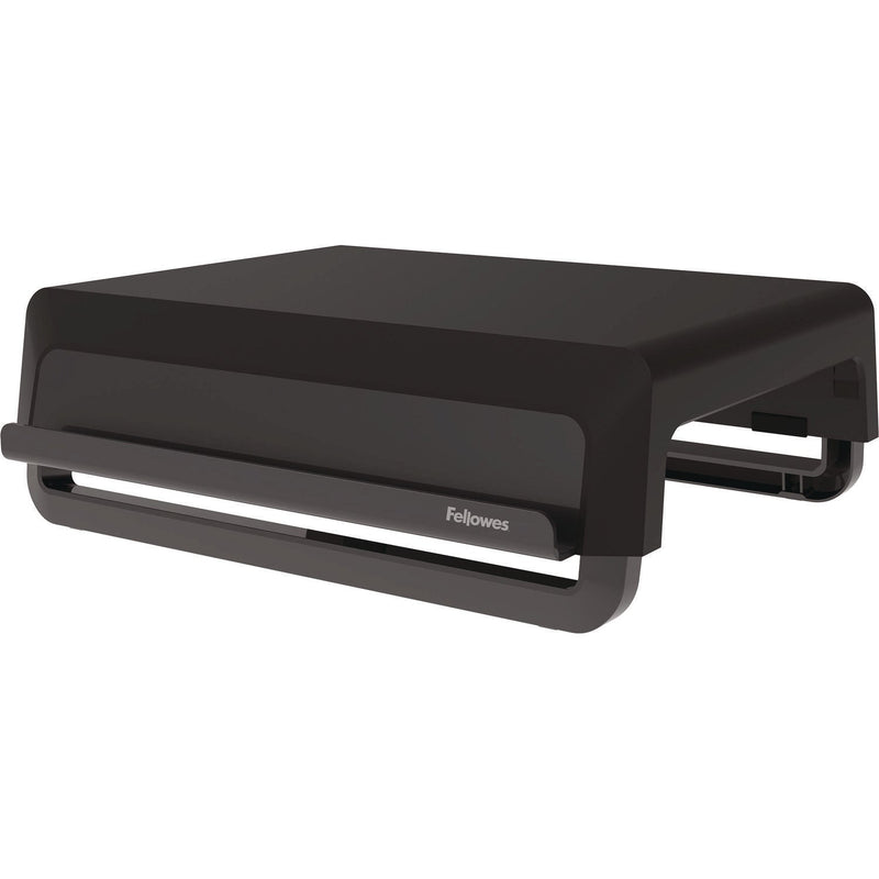 Fellowes® Breyta Monitor Stand, 13.94" x 11.97" x 3.25" to 6", Black, Supports 33 lbs (FEL100098502)