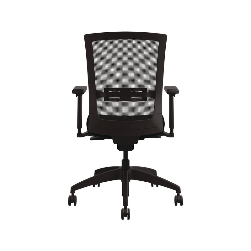 Allsteel® Quip Ergonomic Mesh Back Swivel Task Chair, Supports Up to 300 lb, Black Seat, Carbon Back, Black Base (ASZSTNOBLK) Each