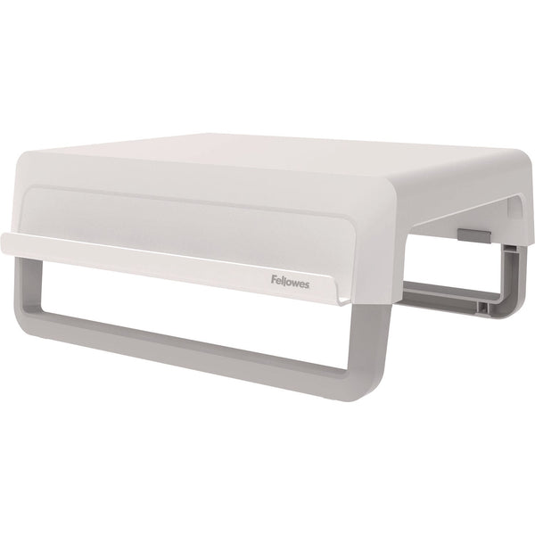 Fellowes® Breyta Monitor Stand, 13.94" x 11.97" x 3.25" to 6", White, Supports 33 lbs (FEL100098565)