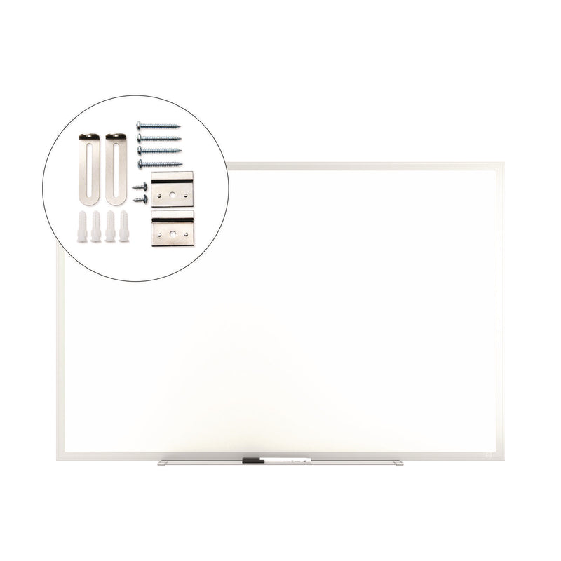 TRU RED™ Melamine Dry Erase Board, 36" x 24", White Surface, Gray/Natural Aluminum Frame (TUDTR59355) Each