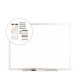 Melamine Dry Erase Board, 24" x 18", White Surface, Gray/Natural Aluminum Frame (TUDTR59356) Each