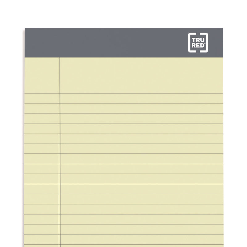 TRU RED™ Notepads, Narrow Rule, 50 Canary Yellow 5 x 8 Sheets, 6/Pack (TUDTR59899) Pack of 6