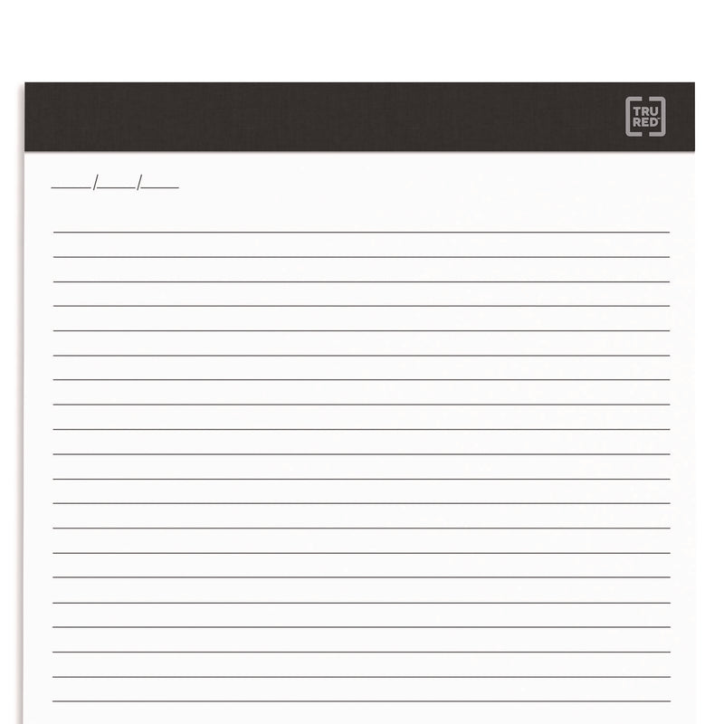 TRU RED™ Notepads, Narrow Rule, 50 White 8.5 x 11.75 Sheets, 6/Pack (TUDTR59922) Pack of 6