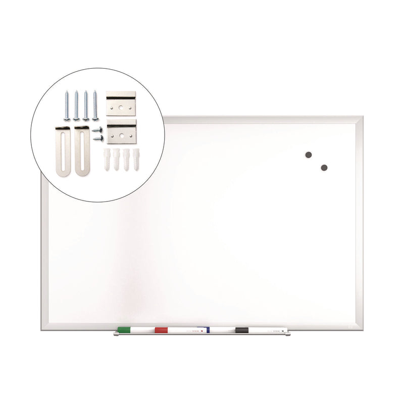 TRU RED™ Magnetic Steel Dry Erase Board, 24" x 36", White Surface, Gray/Natural Aluminum Frame (TUDTR61169) Each