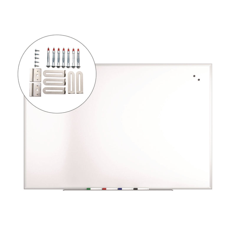 Magnetic Steel Dry Erase Board, 48" x 72", White Surface, Gray/Natural Aluminum Frame (TUDTR61177) Each