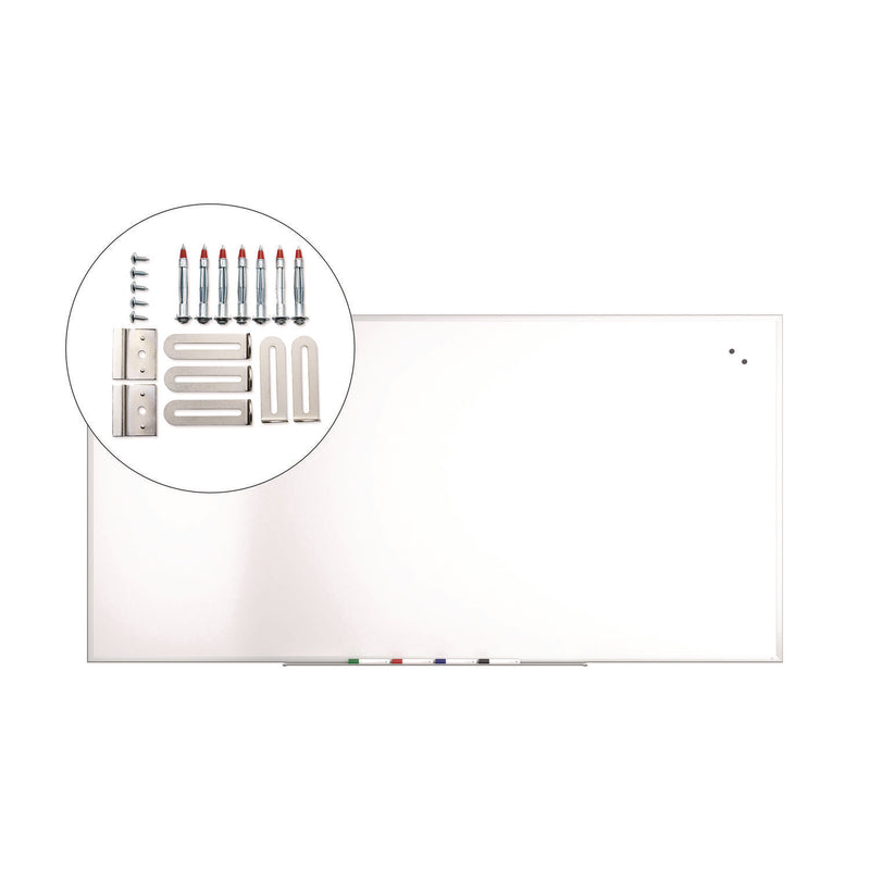 TRU RED™ Magnetic Steel Dry Erase Board, 48" x 96", White Surface, White Aluminum Frame (TUDTR61178) Each