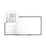 TRU RED™ Magnetic Porcelain Dry Erase Board, 96" x 48", White Surface, Black Aluminum Frame (TUDTR61191) Each