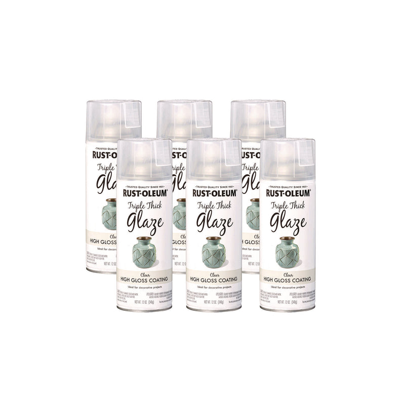 Rust-Oleum® Specialty Triple Thick Glaze Spray Paint, High Gloss Clear, 12 oz Aerosol Can, 6/Carton (RST301416) Case of 6