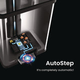 HLS Commercial® Step Pedal-Sensor Trash Can, 13 gal, Plastic/Stainless Steel, Silver/Black (HLMHLS13SB) Each