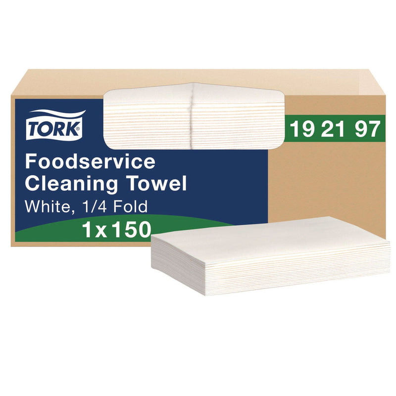 Tork® Foodservice Cleaning Towel, 1-Ply, 5 x 10.75, White, 150 Sheets/Carton (TRK192197) Each