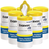 Tork® Disinfectant Wipe Canisters, 1-Ply, 7 x 7, Lemon, White, 75 Sheets/Canister, 6/Carton (TRK192820) Case of 6