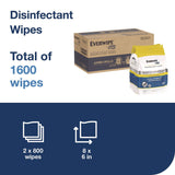 Tork® Disinfectant Wipe Jumbo Rolls, 1-Ply, 8 x 6, Lemon, White, 800 Sheets, 2/Carton (TRK192821) Case of 2