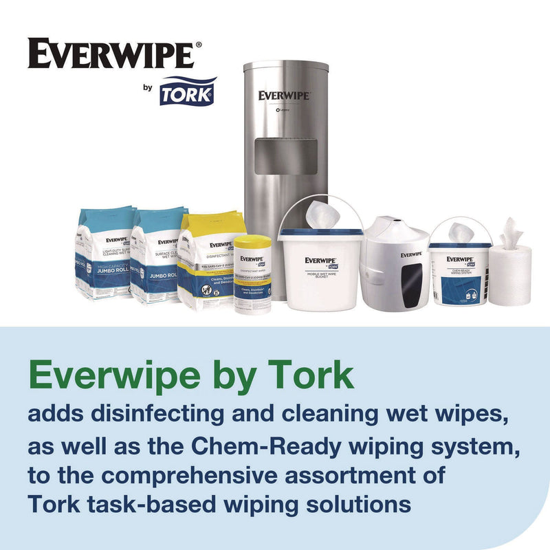 Tork® Disinfectant Wipe Jumbo Rolls, 1-Ply, 8 x 6, Lemon, White, 800 Sheets, 2/Carton (TRK192821) Case of 2