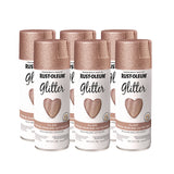 Rust-Oleum® Specialty Glitter Spray Paint, Glitter Rose Gold, 10.25 oz Aerosol Can, 6/Carton (RST344697) Case of 6