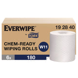 Tork® Chem-Ready Wiping Rolls, 1-Ply, 12 x 5.25, White, 180 Sheets, 6 Rolls/Carton (TRK192840) Case of 6