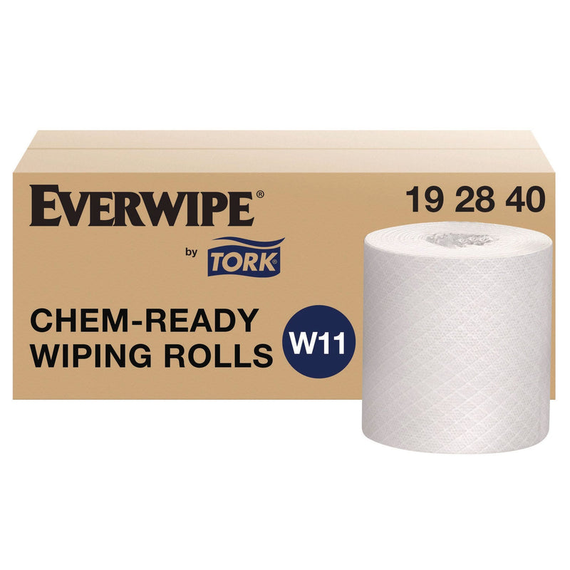 Tork® Chem-Ready Wiping Rolls, 1-Ply, 12 x 5.25, White, 180 Sheets, 6 Rolls/Carton (TRK192840) Case of 6