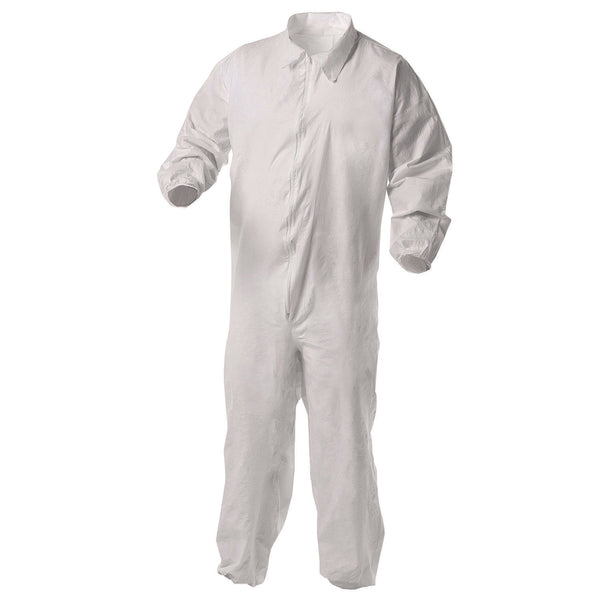 KleenGuard™ KGA35 Liquid and Particle Protection Coveralls, Elastic Wrist and Ankles, Large, White, 25/Carton (ANS38927) Case of 25