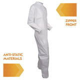 KleenGuard™ KGA35 Liquid and Particle Protection Coveralls, Elastic Wrist and Ankles, Large, White, 25/Carton (KCC38927) Case of 25