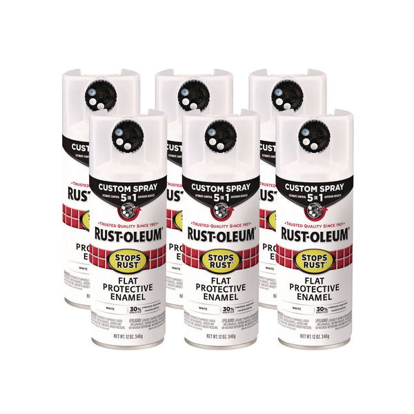 Rust-Oleum® Stops Rust 5-in-1 Spray Paint, Flat White, 12 oz Aerosol Can, 6/Carton (RST376856) Case of 6