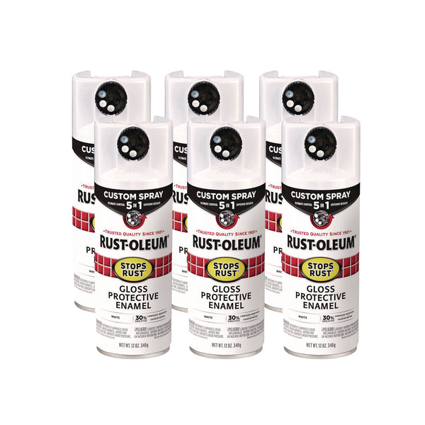 Rust-Oleum® Stops Rust 5-in-1 Spray Paint, Gloss White, 12 oz Aerosol Can, 6/Carton (RST376886) Case of 6