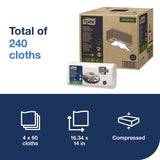 Tork® Industrial Heavy-Duty Cleaning Cloth, 1-Ply, 13.97 x, 4.25, Unscented, White, 60 Cloths, 4/Carton (TRK570481) Case of 4