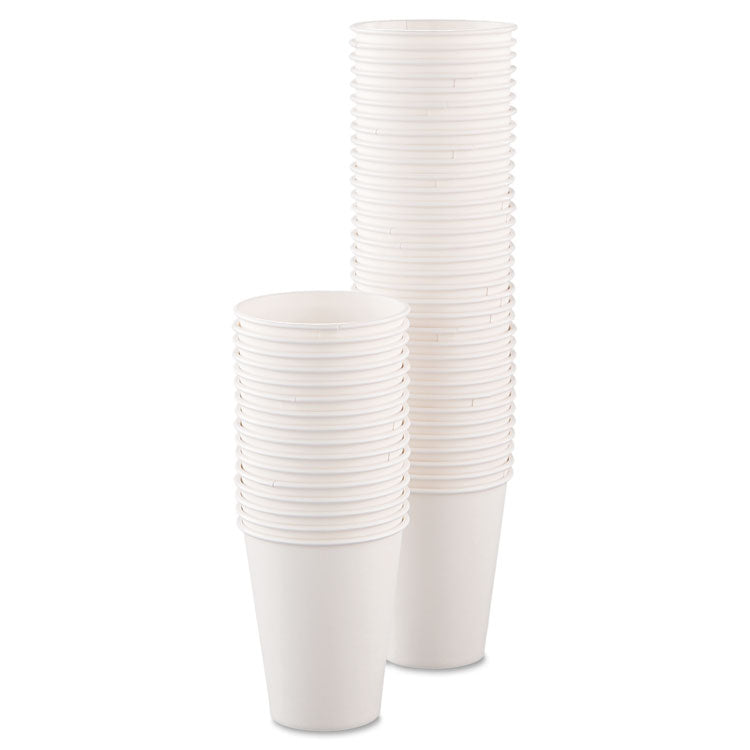 SOLO® Single-Sided Poly Paper Hot Cups, 8 oz, White, 50/Bag, 20 Bags/Carton (SCC378W2050) Case of 1000