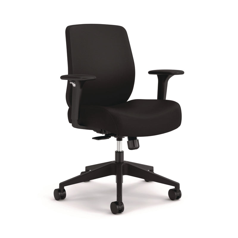 HON® Altern Upholstered Back Task Chair, 16.5 to 19.56 Seat Height, Black Seat, Black Back, Black Base (HONALTT1UUBLK)