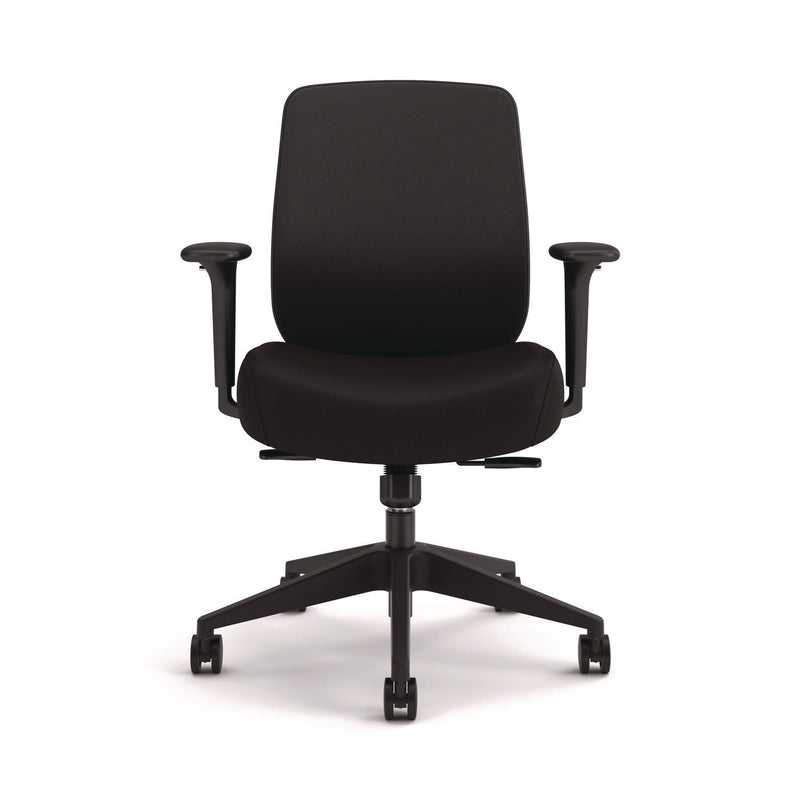 HON® Altern Upholstered Back Task Chair, 16.5 to 19.56 Seat Height, Black Seat, Black Back, Black Base (HONALTT1UUBLK)