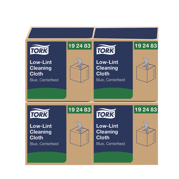 Tork® Low-Lint Cleaning Cloths, 1-Ply, 15 x 15, Blue, 240 Sheets, 4 Boxes/Carton (TRK192483)