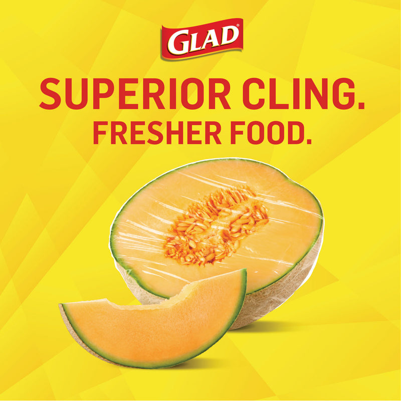 Glad Cling'N Seal Plastic Food Wrap, 12" x 33.3 yd, 100 sq ft Roll, 16 Rolls/Carton (CLO60684) Case of 16