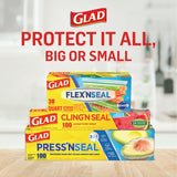 Glad Cling'N Seal Plastic Food Wrap, 12" x 33.3 yd, 100 sq ft Roll, 16 Rolls/Carton (CLO60684) Case of 16