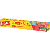 Glad Cling'N Seal Plastic Food Wrap, 12" x 33.3 yd, 100 sq ft Roll, 16 Rolls/Carton (CLO60684) Case of 16