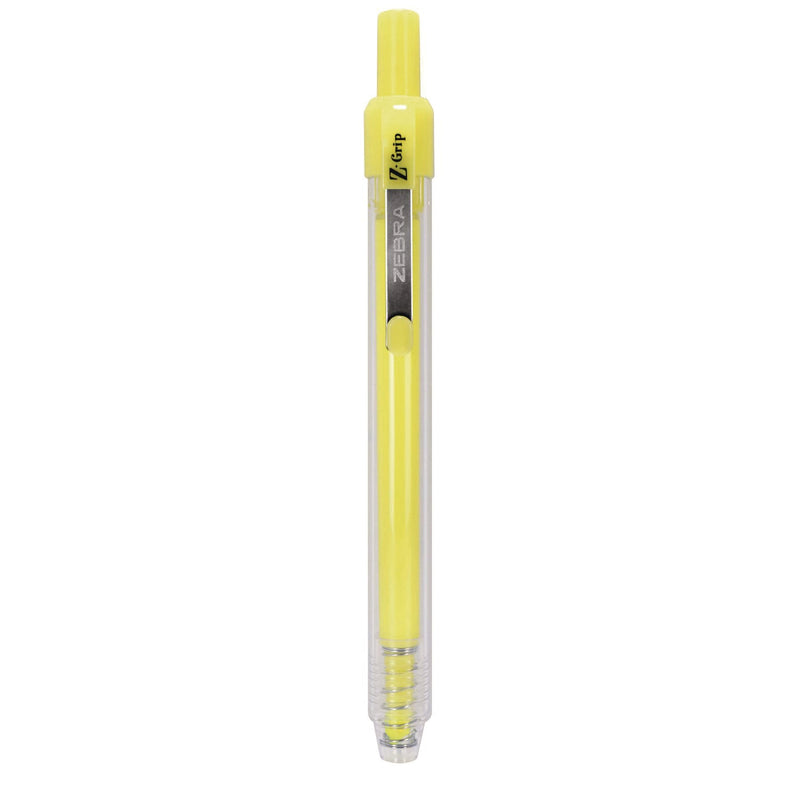 Zebra® Z-Grip Retractable Highlighter Markers, Neon Yellow Ink, Chisel Tip, Neon Yellow Barrel, Dozen (ZEB71250) 1 Dozen