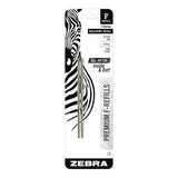 Zebra® F-Series Ballpoint Stainless Steel Pen Refill, Fine 0.8 mm Conical Tip, Black Ink, 2/Pack (ZEB89112) Pack of 2