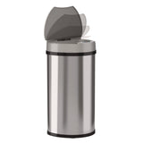 HLS Commercial® Sensor Trash Can, Half-Round Cylinder, 13 gal, Plastic/Stainless Steel, Silver (HLMHLS13HX) Each