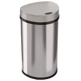 HLS Commercial® Sensor Trash Can, Half-Round Cylinder, 13 gal, Plastic/Stainless Steel, Silver (HLMHLS13HX) Each