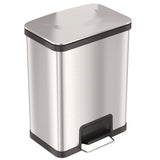 HLS Commercial® Step Pedal Trash Can with AirStep Technology, 13 gal, Plastic/Stainless Steel, Silver (HLMHLS13SS) Each