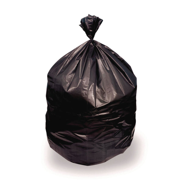 Heritage High-Density Waste Can Liners, 10 gal, 8 mic, 24" x 24", Black, Roll, 1,000/Carton (HERZ4824LKR01) Case of 1000