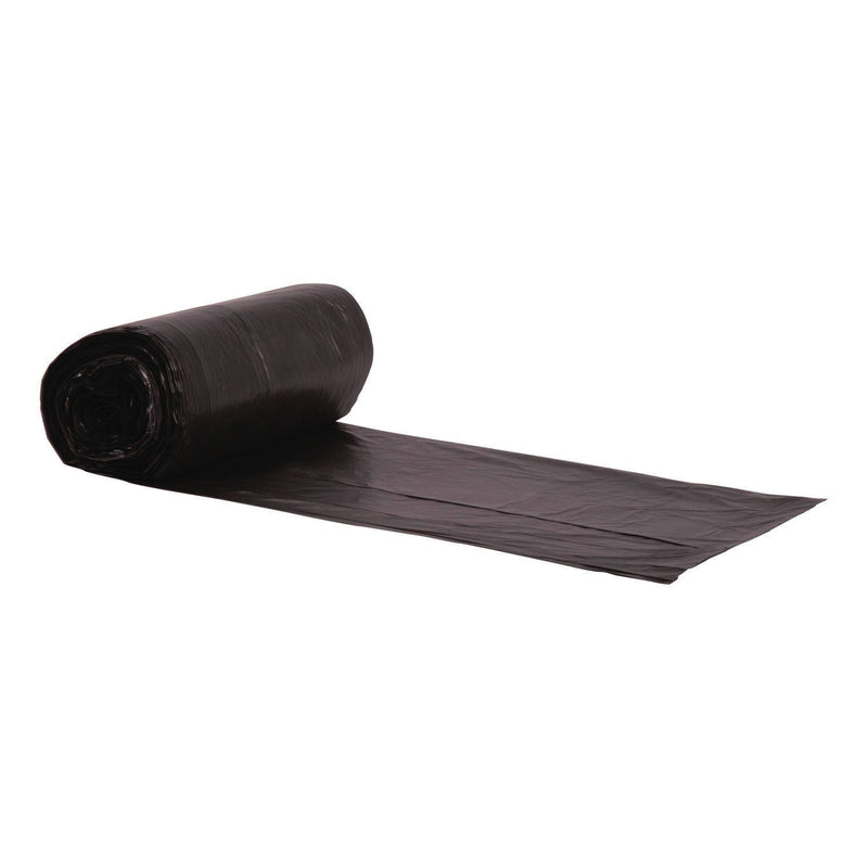 Heritage High-Density Waste Can Liners, 10 gal, 8 mic, 24" x 24", Black, Roll, 1,000/Carton (HERZ4824LKR01) Case of 1000