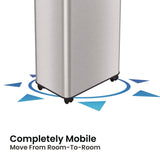 HLS Commercial® Open Top Trash Can with Wheels, Round, 13 gal, Plastic/Stainless Steel, Silver (HLMHLS13STRM) Each