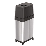HLS Commercial® Dual Push Door Trash Can, 18 gal, Stainless Steel, Silver/Black (HLMHLS18DPO) Each