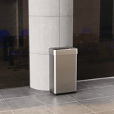 HLS Commercial® Open Top Trash Can with Wheels, 18 gal, Plastic Stainless Steel, Silver (HLMHLS18UOTM) Each