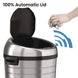 HLS Commercial® Extra-Large Sensor Trash Can with Wheels, 18 gal, Plastic/Stainless Steel (HLMHLS18RC) Each