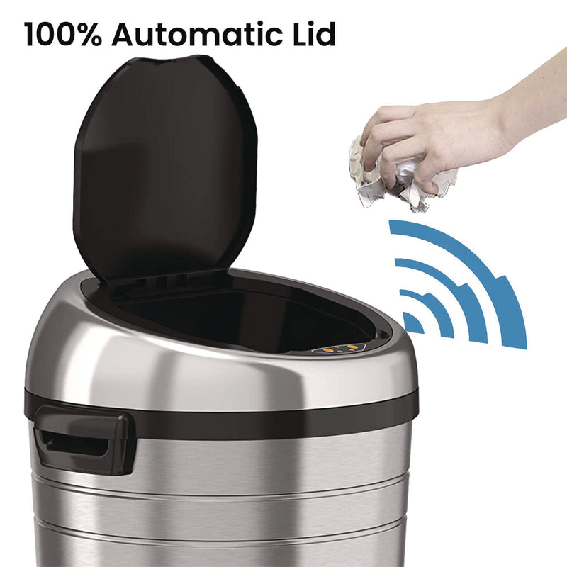 HLS Commercial® Extra-Large Sensor Trash Can with Wheels, 18 gal, Plastic/Stainless Steel (HLMHLS18RC) Each