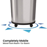 HLS Commercial® Extra-Large Sensor Trash Can with Wheels, 18 gal, Plastic/Stainless Steel (HLMHLS18RC) Each