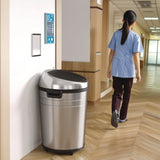 HLS Commercial® Extra-Large Sensor Trash Can with Wheels, 18 gal, Plastic/Stainless Steel (HLMHLS18RC) Each