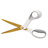 Fiskars® SoftGrip Titanium Scissors, 8" Long, 4" Cut Length, Offset White Handle (FSK1069766) Each