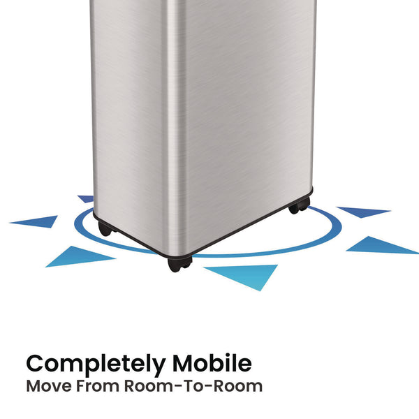 HLS Commercial® Open Top Recycling Bin with Wheels and Color-Coded Lid, 21 gal, Plastic/Stainless Steel, Silver/Blue (HLMHLS21UOTMREC) Each