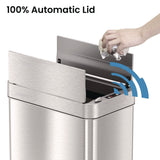HLS Commercial® Wings Lid Sensor Trash Can, 18 gal, Plastic/Stainless Steel, Silver (HLMHLS18WRSL) Each